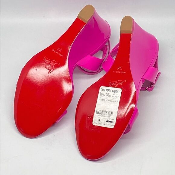 Christian Louboutin Zeppa Chick 85mm Patent Leather Wedges size 37 - Picture 14 of 16